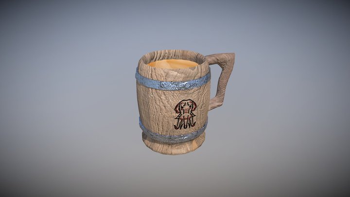 Wooden Mug 3D Model