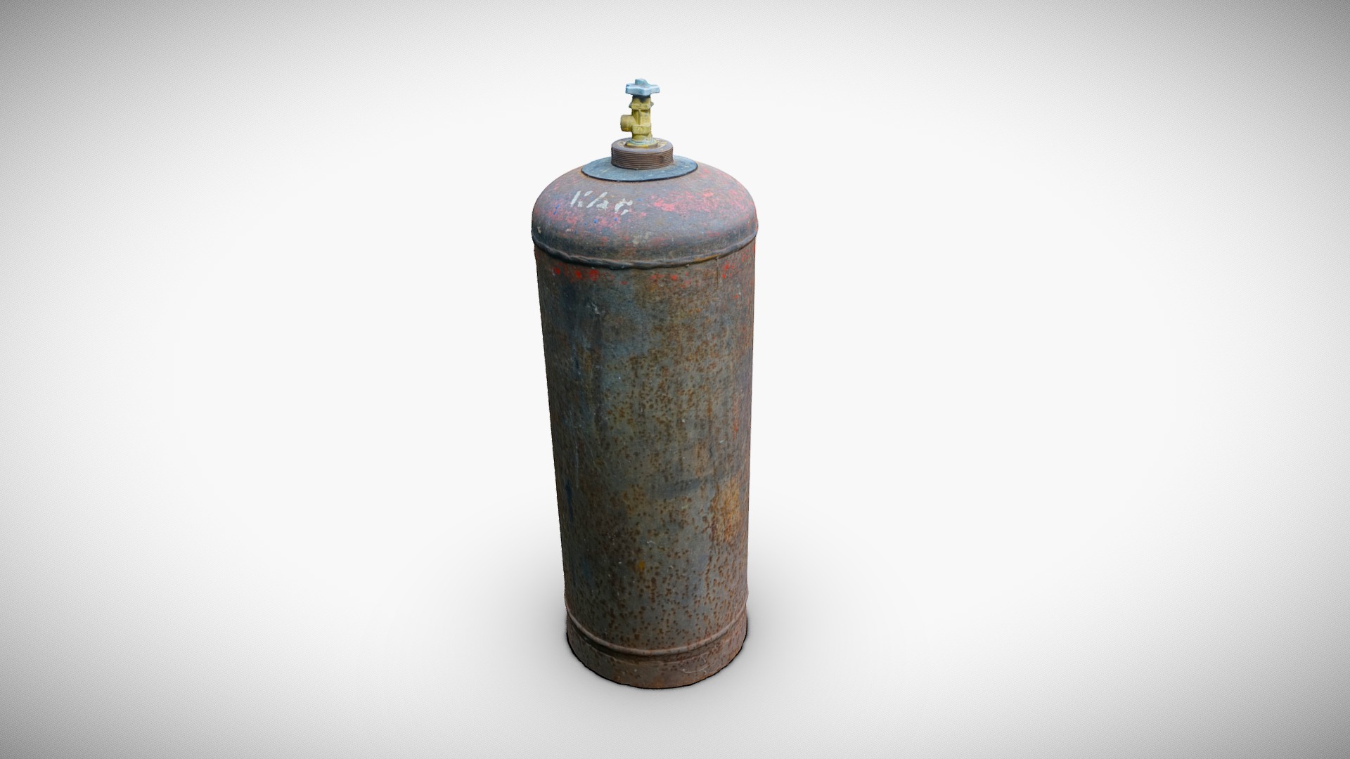 3D model Gas tank - This is a 3D model of the Gas tank. The 3D model is about a cylindrical object with a handle.