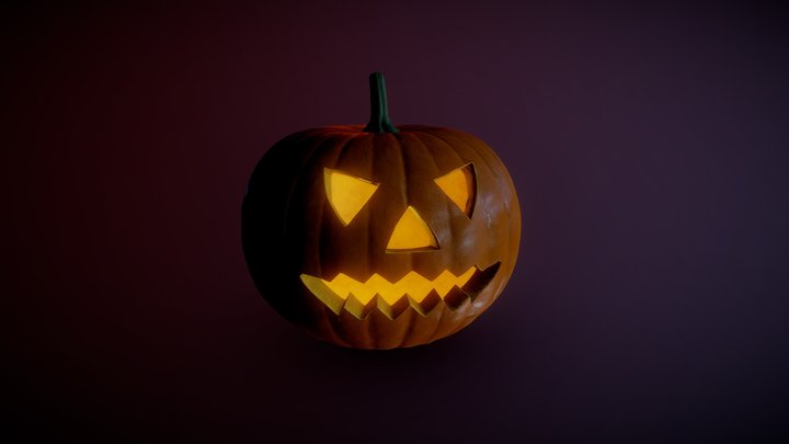 Halloween Pumpkin Head Jack-o'-lantern 3D Model