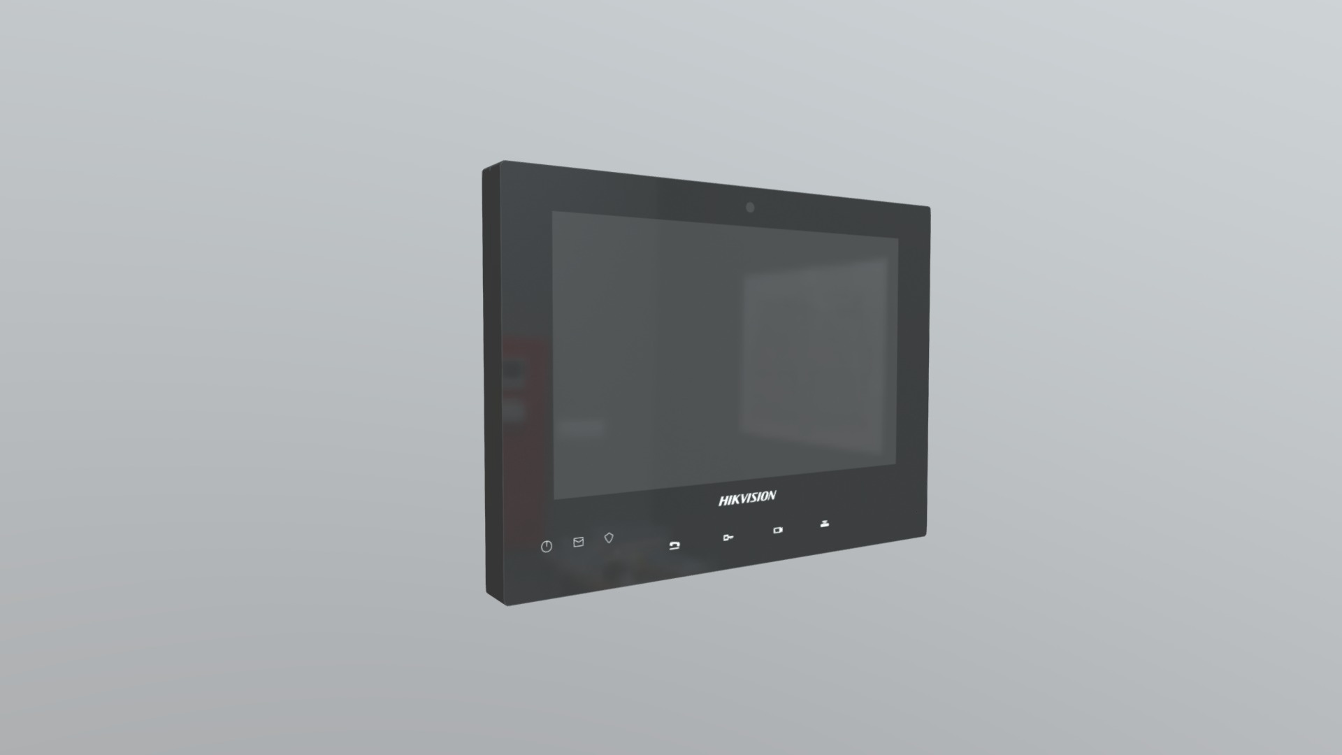 3D model Indoor station screen - This is a 3D model of the Indoor station screen. The 3D model is about a black rectangular device.