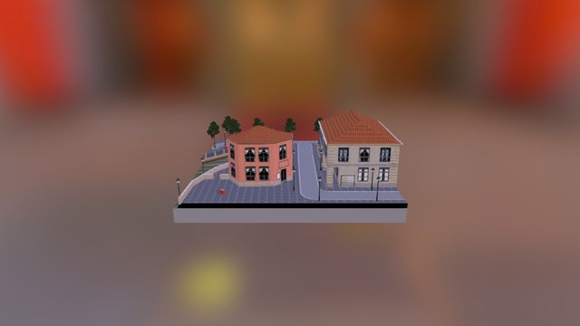 Italian CityScene 3D Model