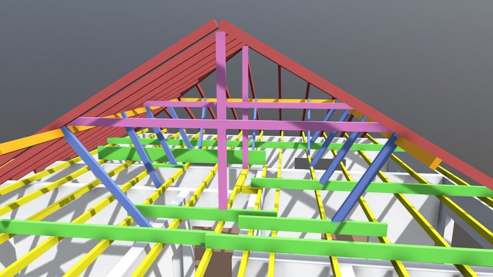 House Roof Structure 3D Model