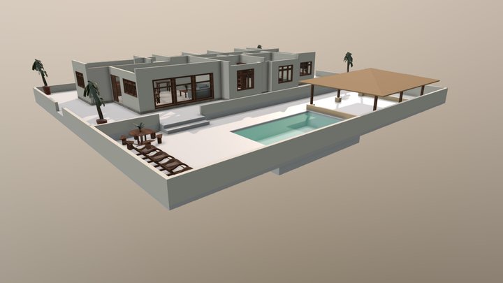 House with swimming pool - 180 mt2 3D Model