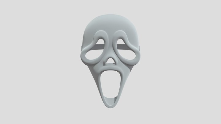 White Scream Mask 3D Model