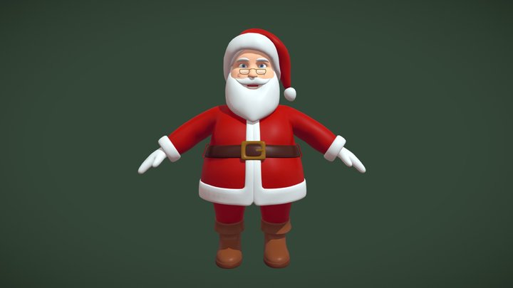 Cartoon Santa Claus 3D Model