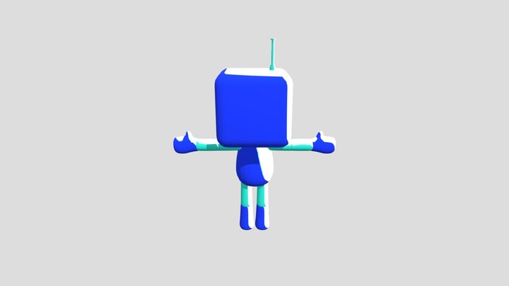 Blue- Bot (Dandy's World OC) 3D Model