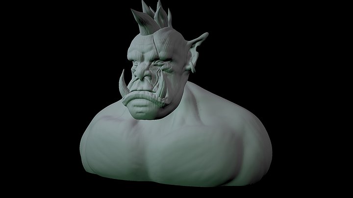 Orc Bust 3D Model
