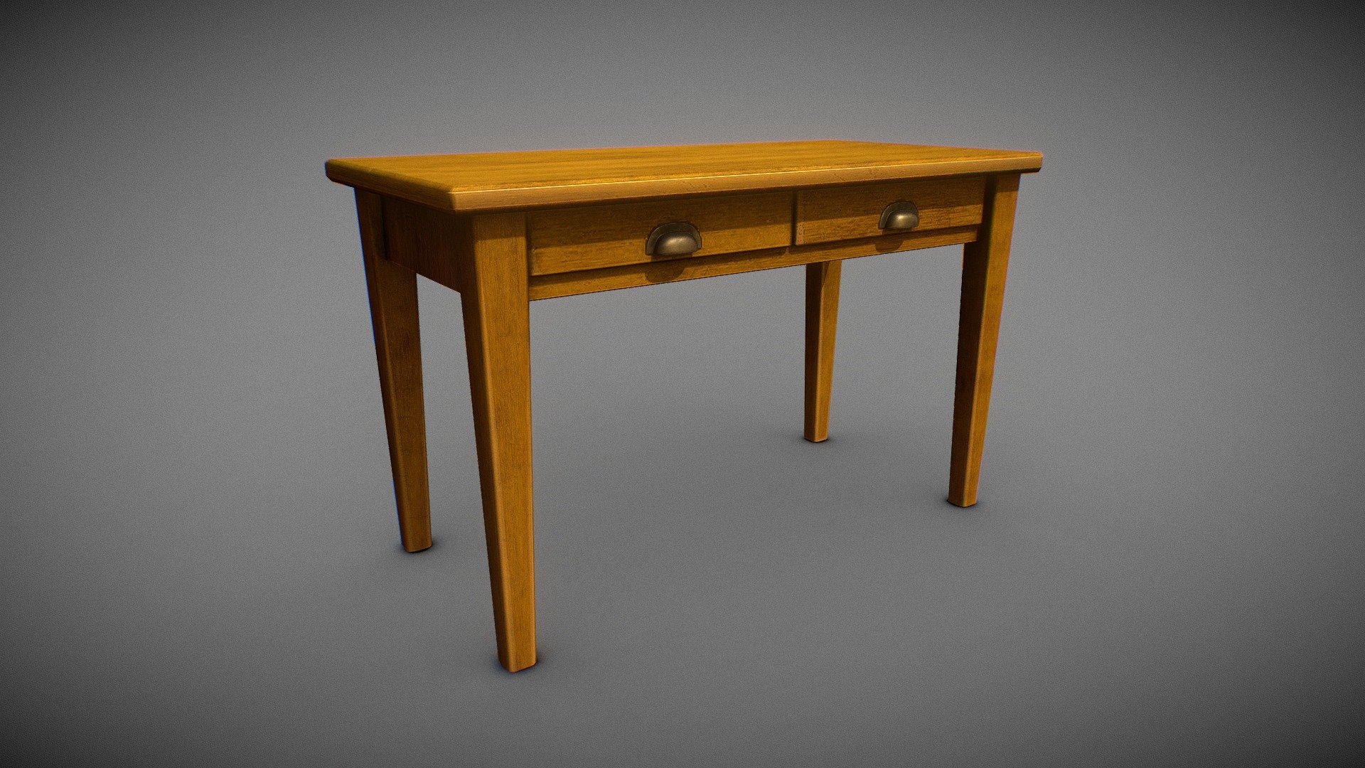 Retro wooden desk - 3D model by Ioana Oprisan (@ioanaoprisan) [e556e8e ...