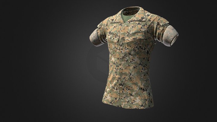 USMC Woodland Cammies 3D Model