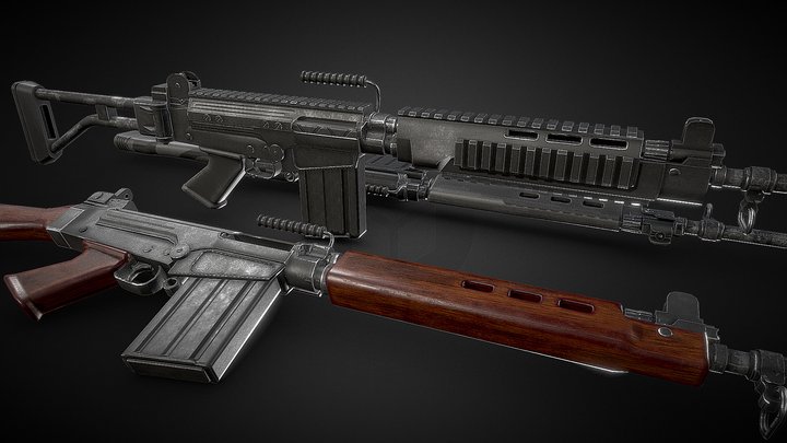 FN FAL[Game Ready Version] 3D Model