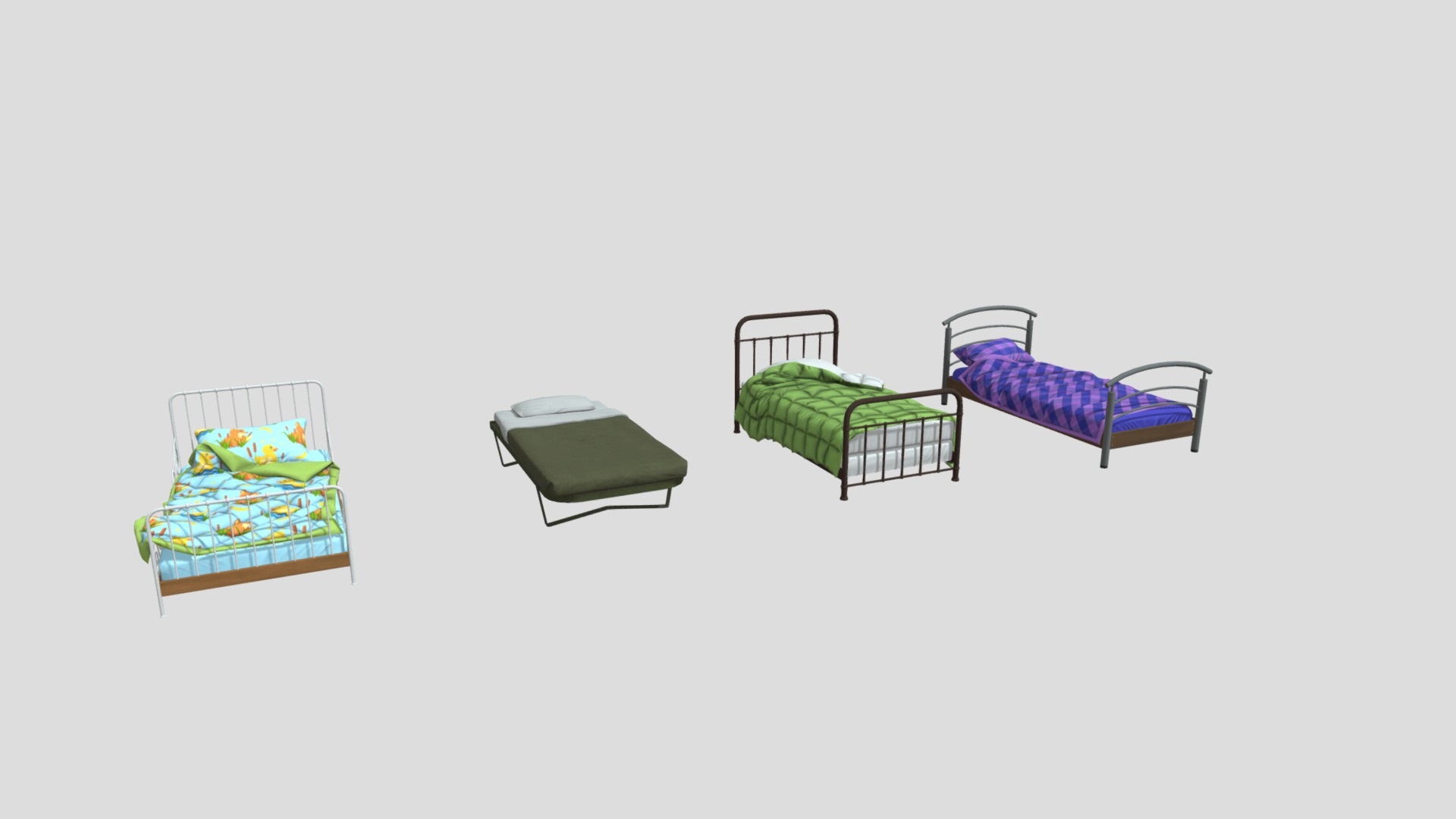 3D model Double Beds - This is a 3D model of the Double Beds. The 3D model is about diagram.