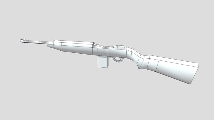 Low Poly M1 Carbine 3D Model
