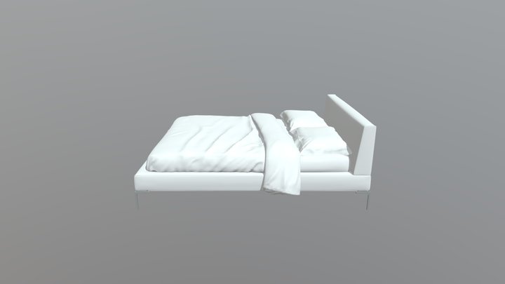 Twin Bed 3D Model