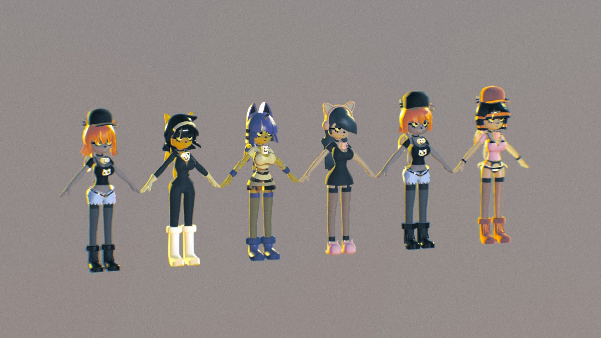 Catgirl Cuties - Download Free 3D model by WaifuDemonErm21 [e55e20c ...