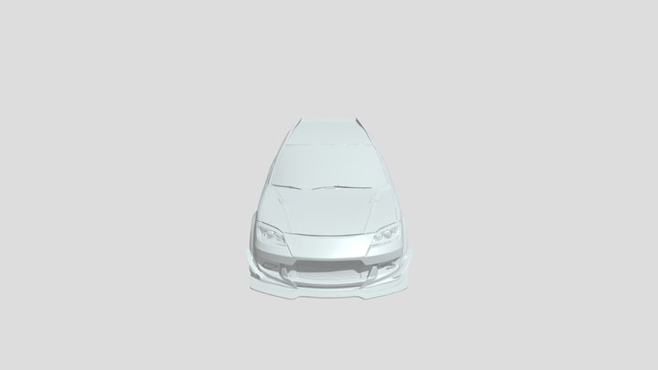 A tuned turquoise sports car 3D Model
