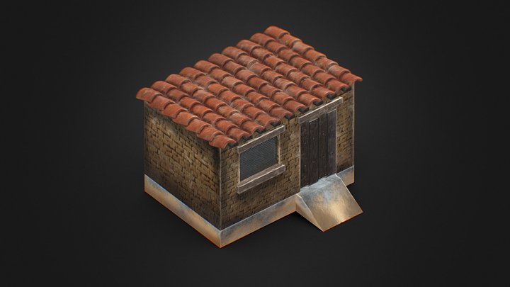 Adobe house. Optimized. Pixel texture. PS2 Vibes 3D Model