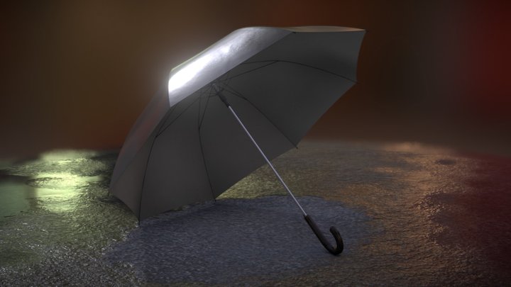 Umbrella in the rain 3D Model