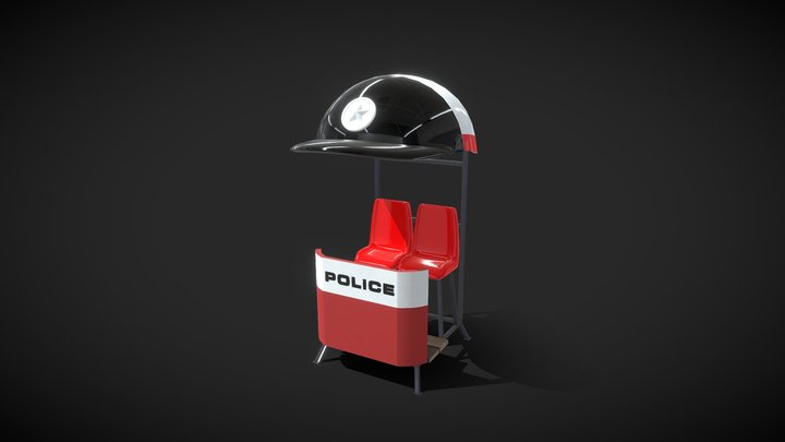 Police booth 3D model 3D Model