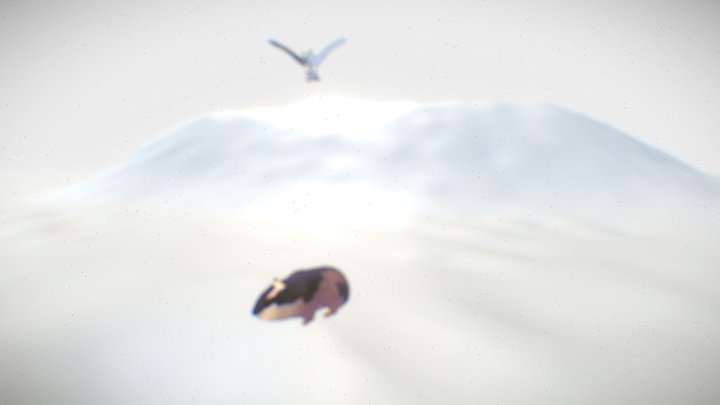 Snowy Owl and Lemming 3D Model