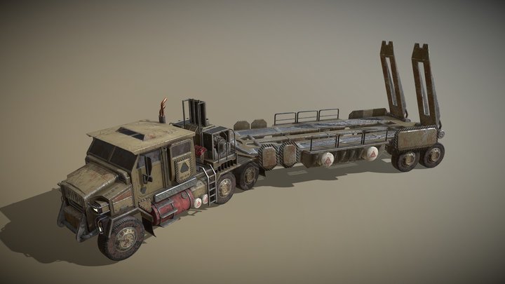 Truck with trailer 3D Model