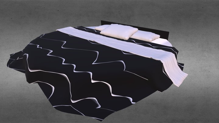 Basic Round Bed 3D Model
