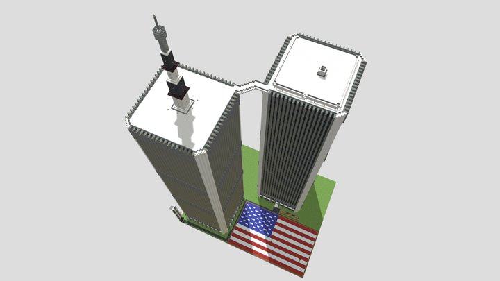 Minecraft - World Trade Center (Twins) 3D Model