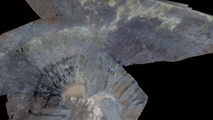 Fossa inner crater slide and Fumerole, Vulcano 3D Model