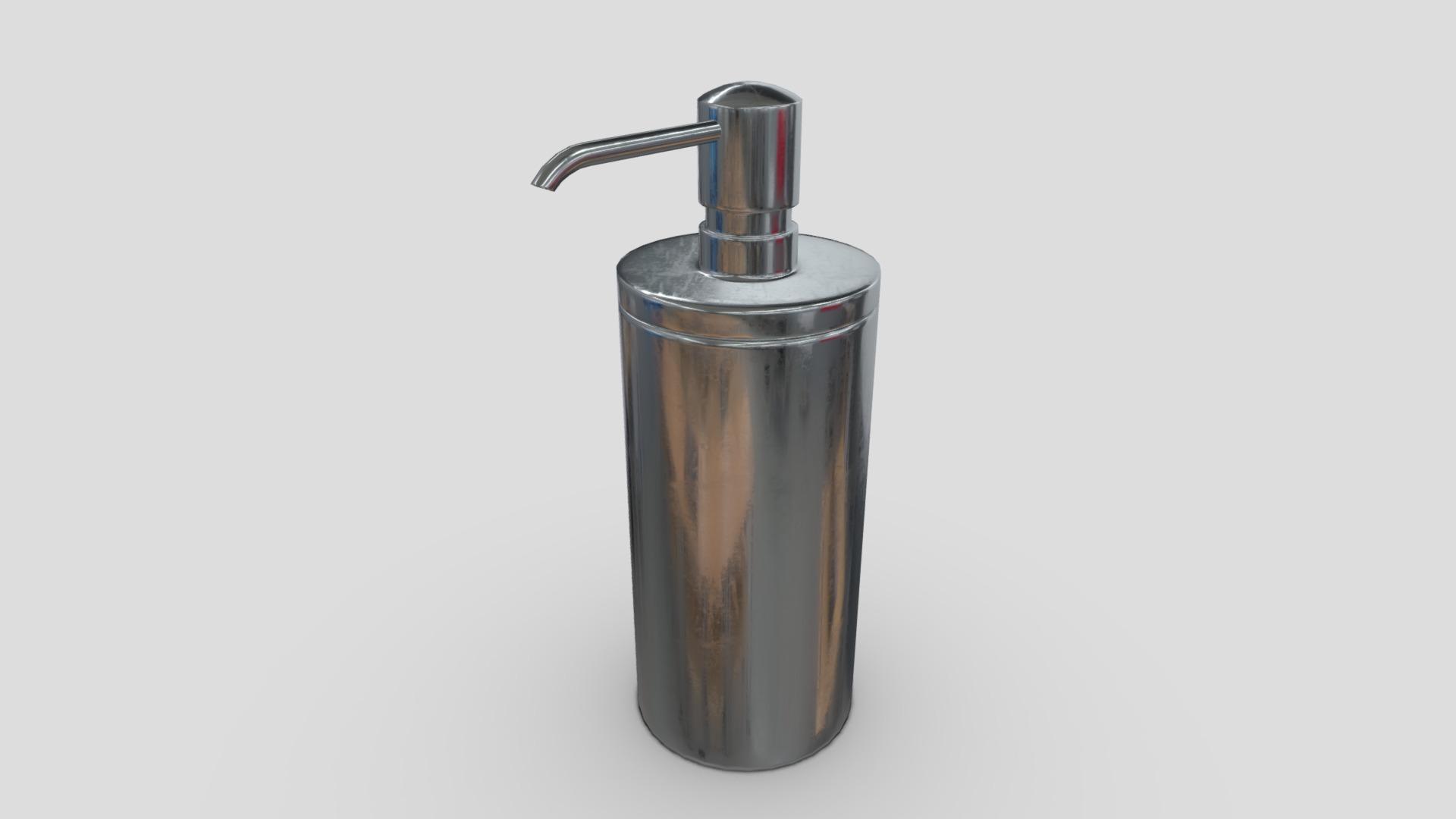3D model Soap Dispenser 2 - This is a 3D model of the Soap Dispenser 2. The 3D model is about a silver and gold metal can.