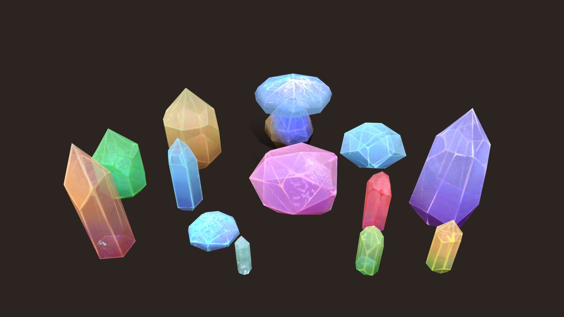 Stylized Crystals - 3D model by YissArt (@yiss) [e575de3] - Sketchfab