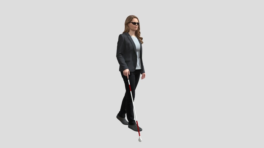 Professional with a White Cane