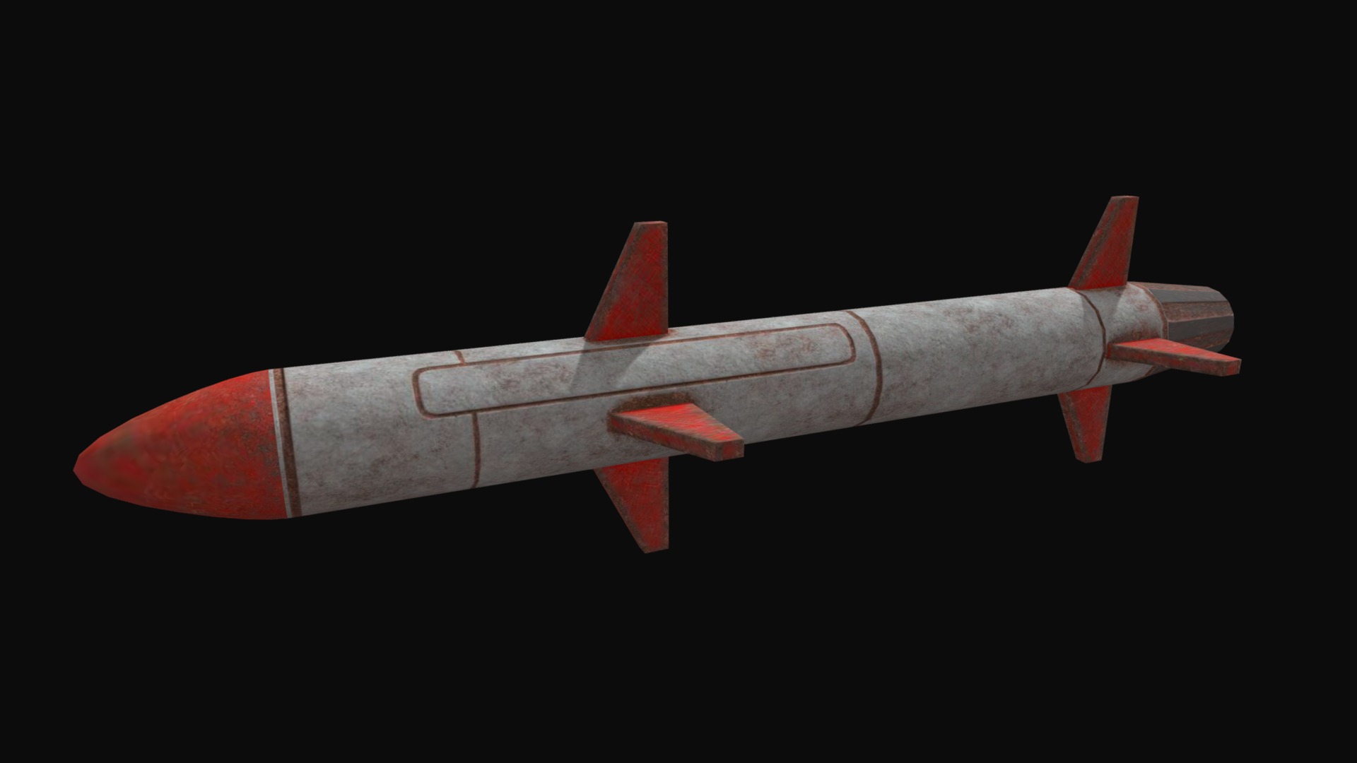 3D model Red Missile - This is a 3D model of the Red Missile. The 3D model is about a rocket in the air.