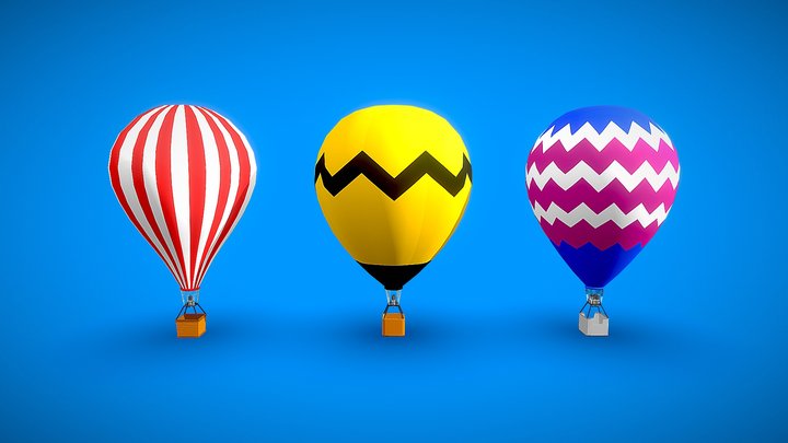 UNDERPOLY: Free Hot-Air Balloons 3D Model