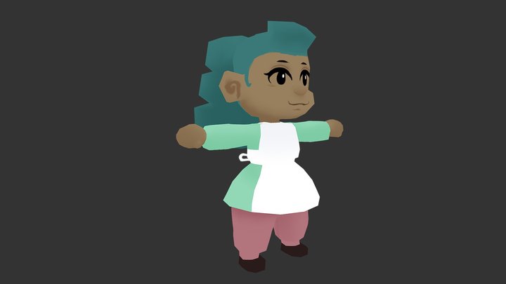 Lowpolgirl Speed Paint 3D Model