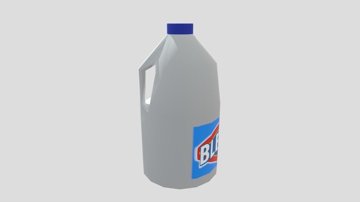 Low-Poly Bleach Bottle 3D Model