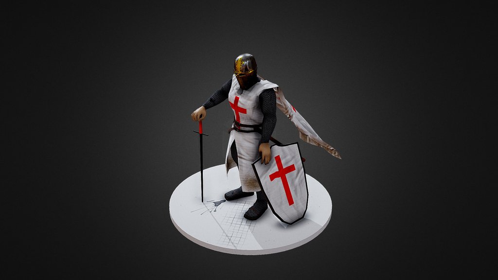 Templar Knight (rigged, game-ready)