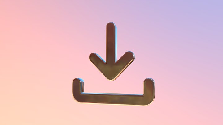 Download Icon – 3D Metal Style