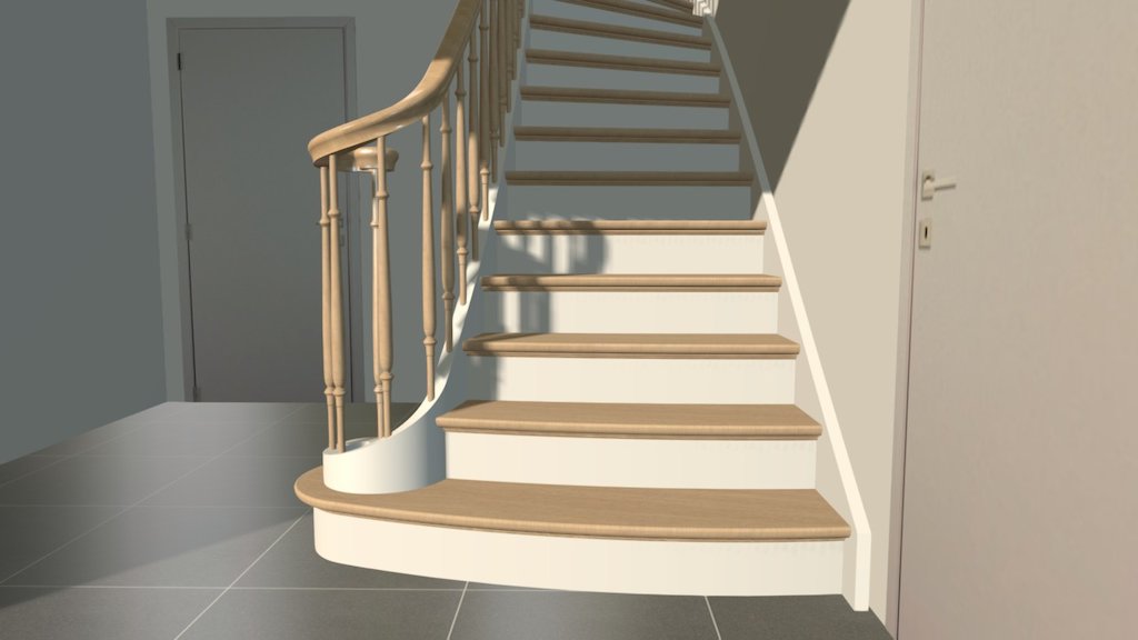 continuous handrail between stairs