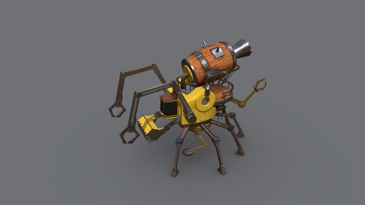 Steampunk Robot 3D Model