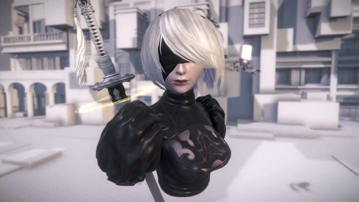 2B - Nier Automata Fan Art 3D Model