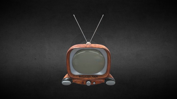 Televisión antigua de estilo steampunk 3D Model