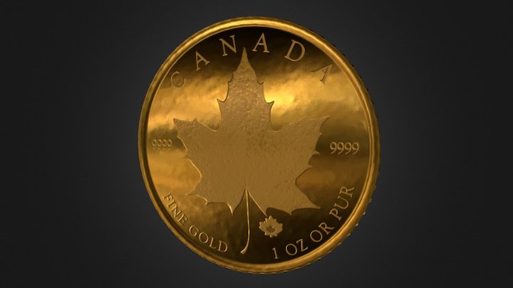 Canadian Gold Coin 3D Model