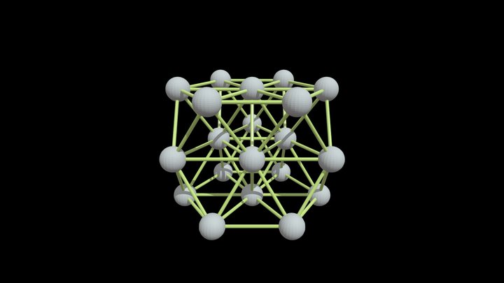 Hexagonal close packed unit cell 3D Model