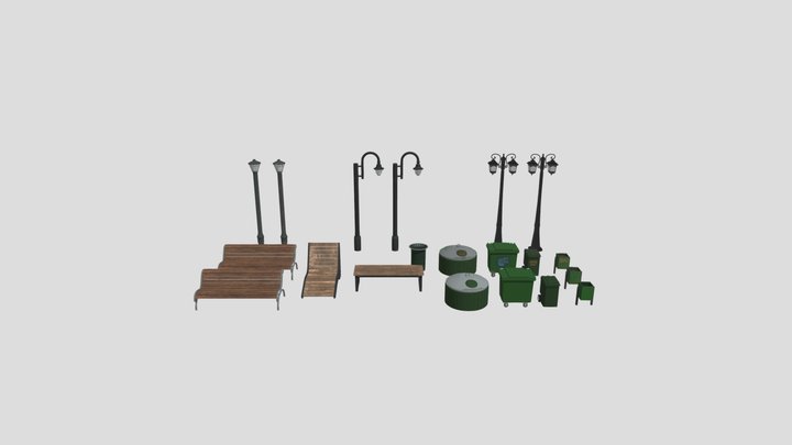 Park assets (Street) 3D Model