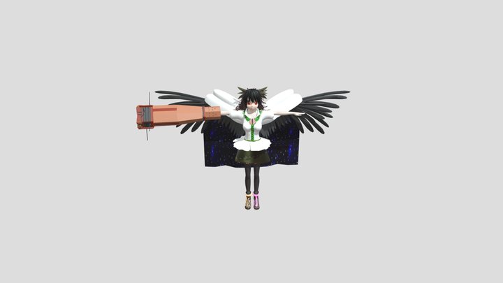 Okuu with Bazoka Gun 3D Model