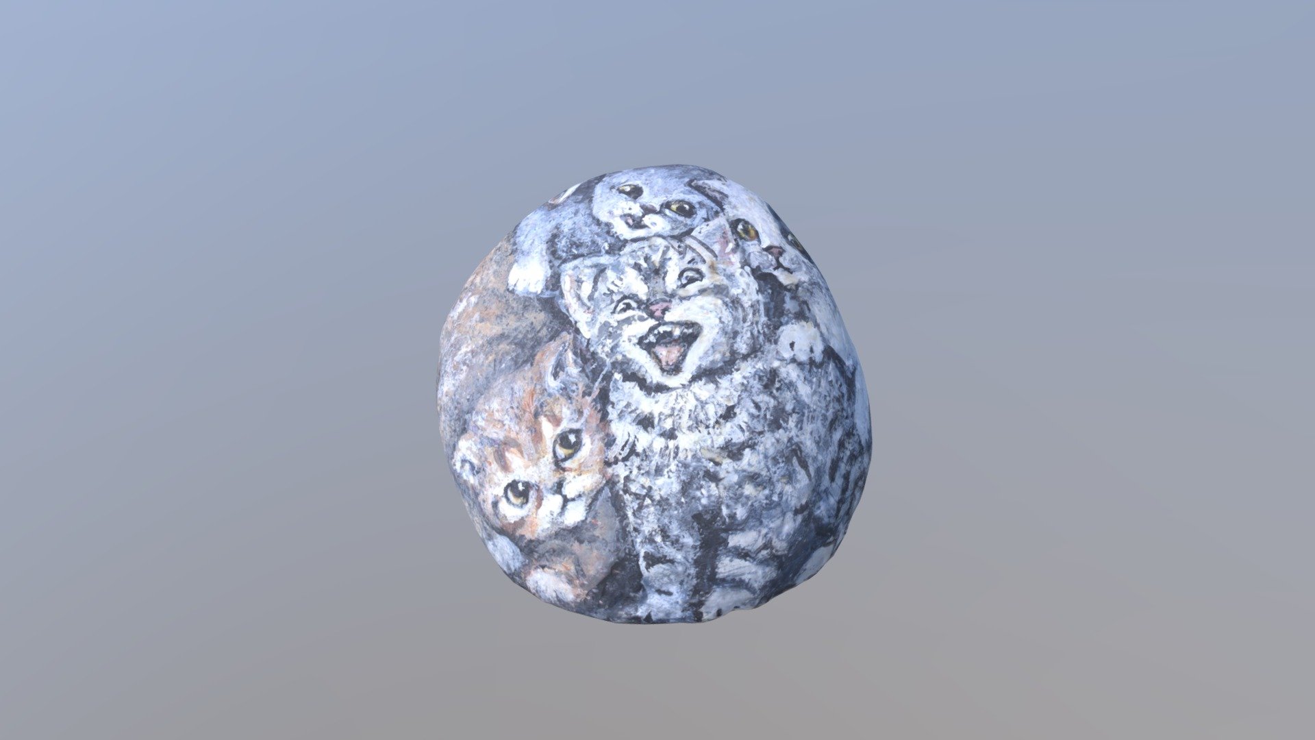 Stone Painting Art - Cat1 - 3D model by rz [e58c202] - Sketchfab