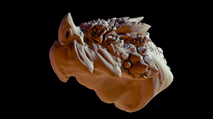 Rock Dragon bust 3D Model