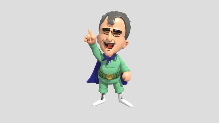 Cartoon superhero character 3D Model