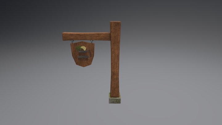 Medieval tavern sign 3D Model