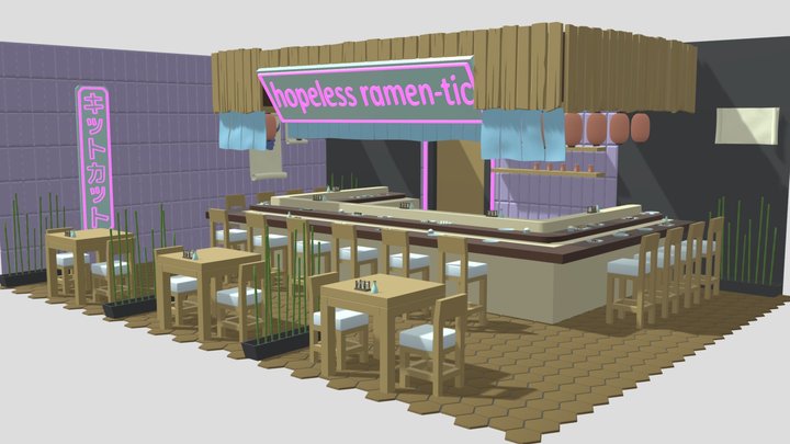 JAPANESE RESTAURANT LowPoly 3D Model
