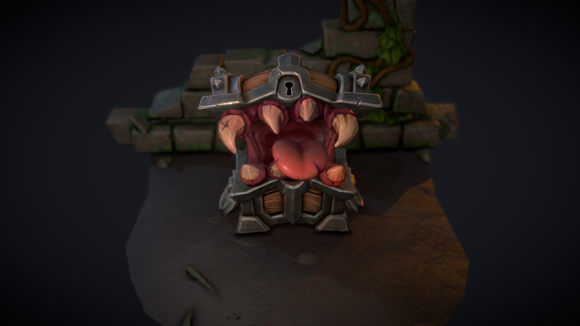 Chest mimic monster for game (Animated) - 3D model by Sunny Man ...